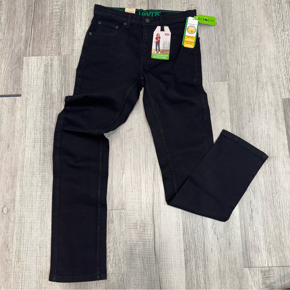Levi's 511 Slim Stretch Fit From Hip Through Ankle Adjustable Boy 16R 28x30black - Picture 1 of 10
